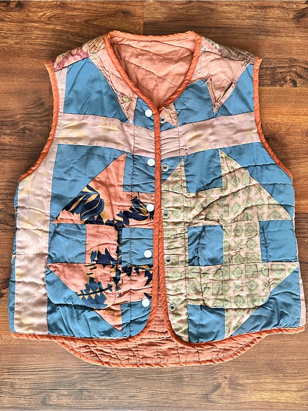 Carleen Upcycled Vintage Quilt Patchwork Vest (Reversible)
